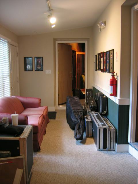 Old House Studio Lounge with cases from a session